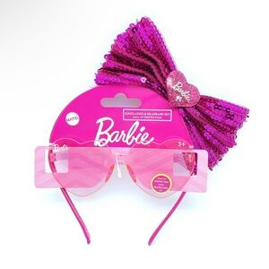 Barbie Girl’s Pink Heart Shaped Sunglasses With Matching Headband &Bow 3-8years